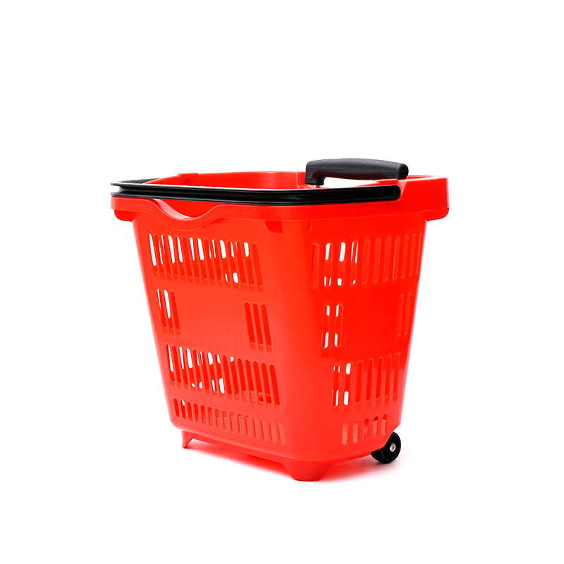 XC-B-10.Soporte de plástico para cesta de la compra + compras en el supermercado fáciles de usar, especificaciones fijas de color personalizado de plástico para compras