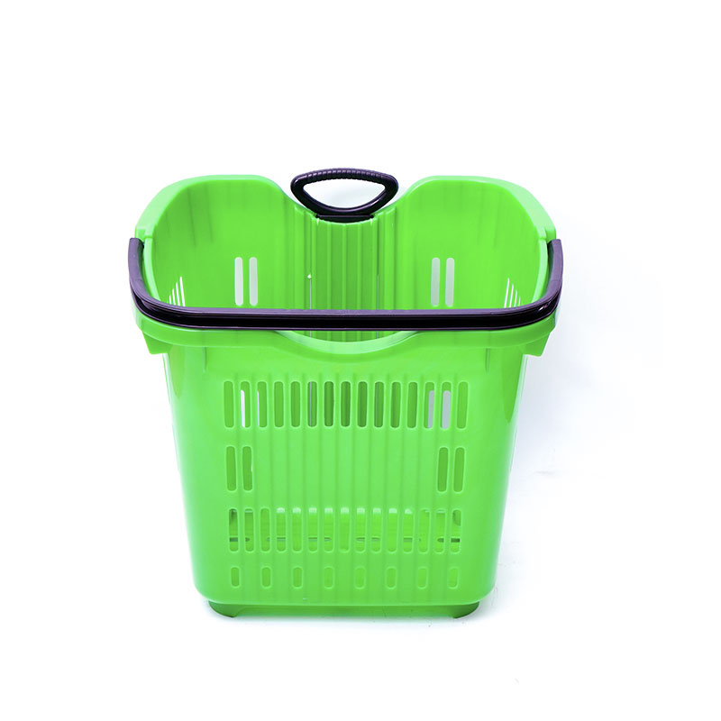 XC-B-11.Soporte de plástico para cesta de la compra + compras en el supermercado fáciles de usar, especificaciones fijas de color personalizado de plástico para compras