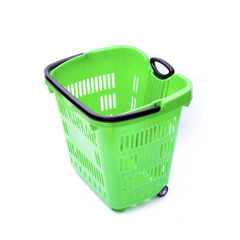 XC-B-11.Soporte de plástico para cesta de la compra + compras en el supermercado fáciles de usar, especificaciones fijas de color personalizado de plástico para compras