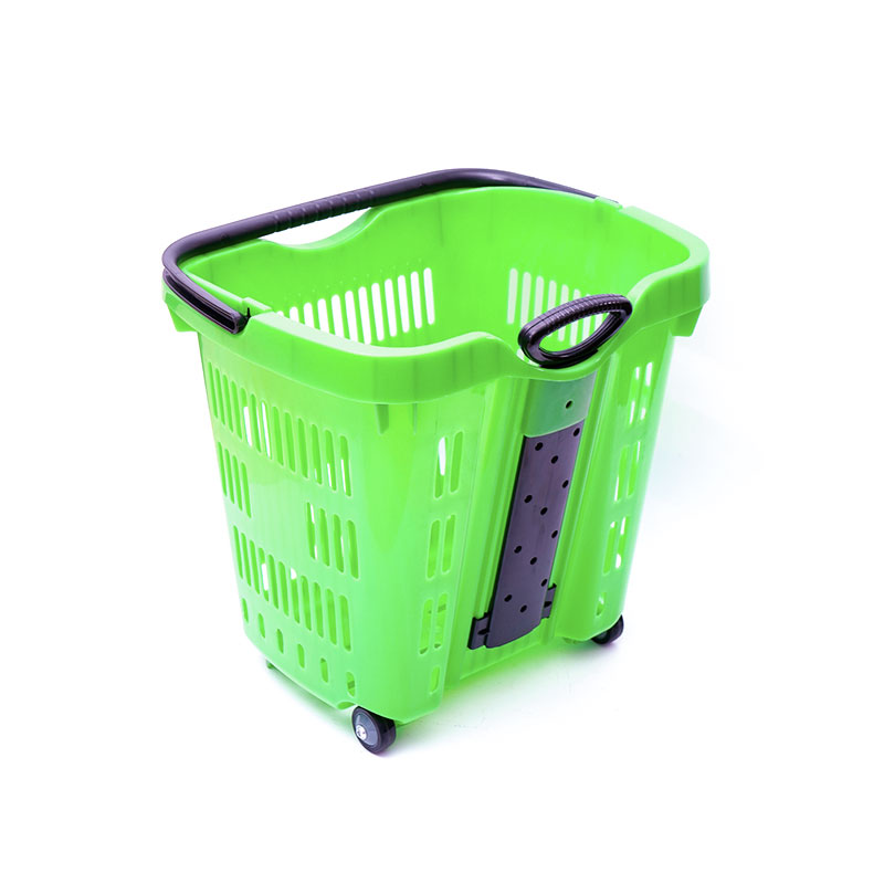 XC-B-11.Soporte de plástico para cesta de la compra + compras en el supermercado fáciles de usar, especificaciones fijas de color personalizado de plástico para compras