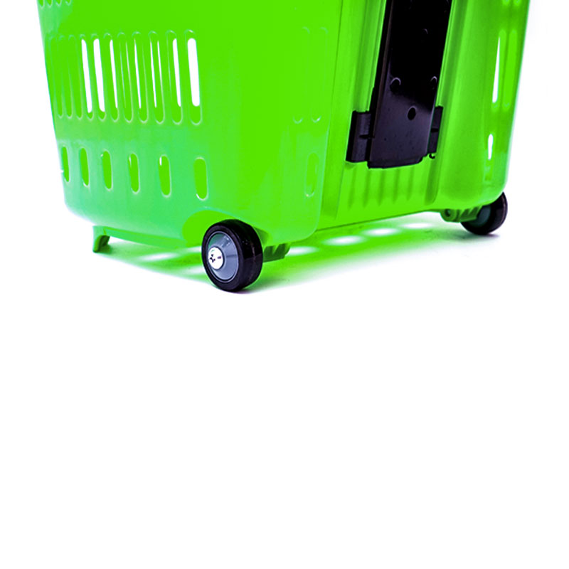 XC-B-11.Soporte de plástico para cesta de la compra + compras en el supermercado fáciles de usar, especificaciones fijas de color personalizado de plástico para compras