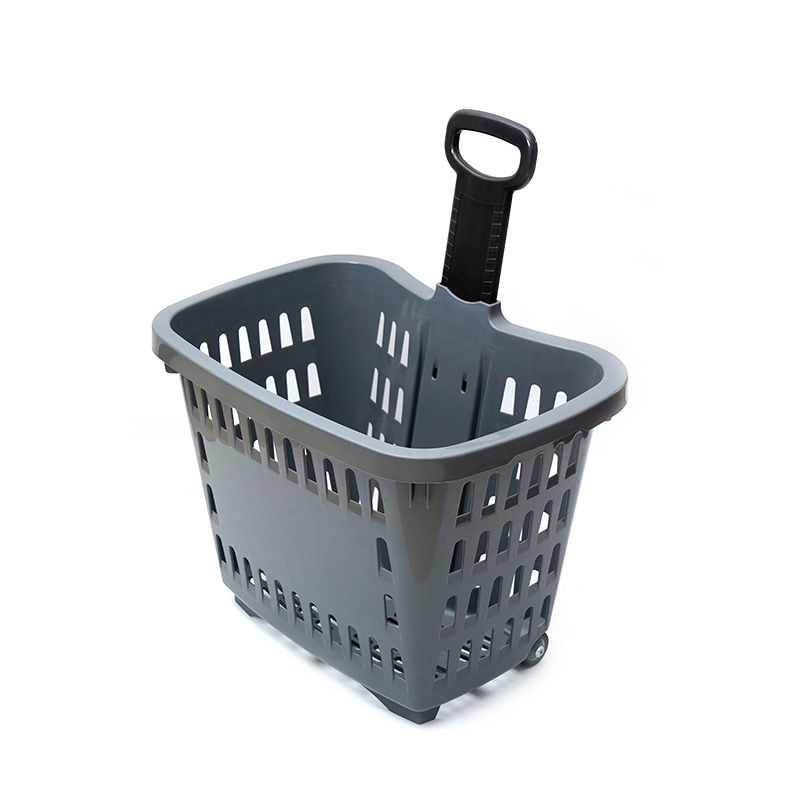XC-B-20. Soporte de plástico para cesta de la compra + compras en el supermercado fáciles de usar, especificaciones fijas de color personalizado de plástico para compras