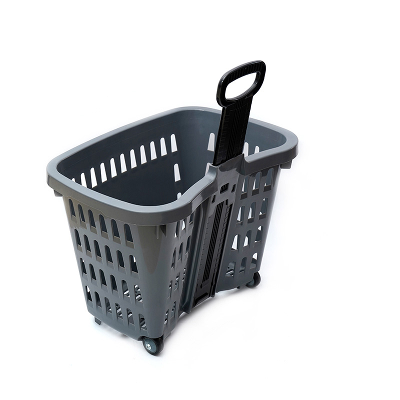 XC-B-20. Soporte de plástico para cesta de la compra + compras en el supermercado fáciles de usar, especificaciones fijas de color personalizado de plástico para compras