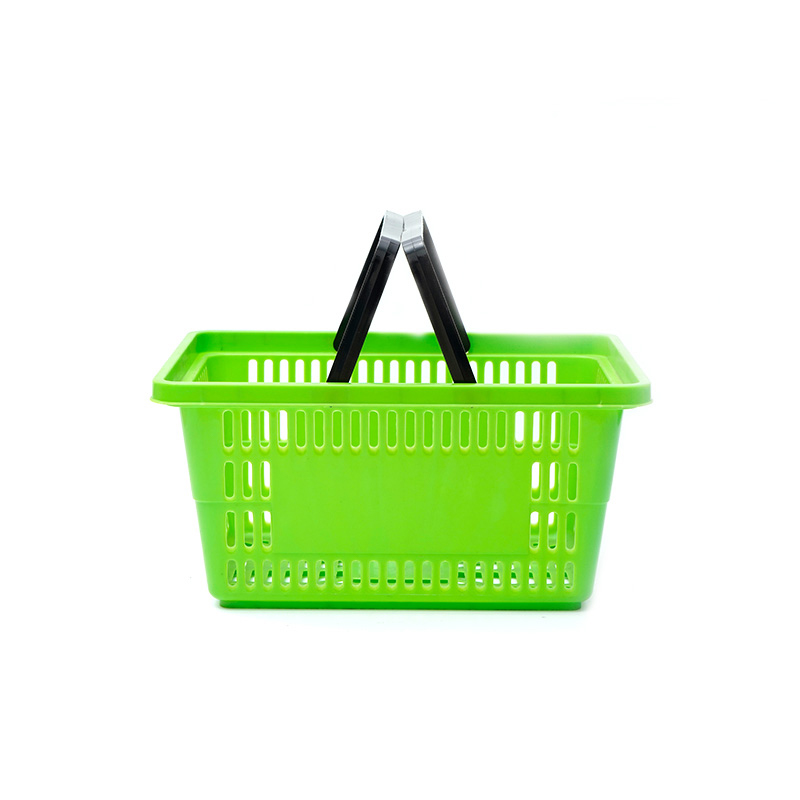 XC-B-6. Soporte de cesta de plástico para la compra + compras en el supermercado fáciles de usar, especificaciones fijas de color personalizado de plástico para compras