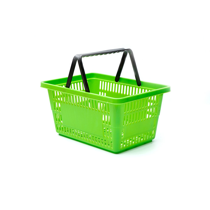 XC-B-6. Soporte de cesta de plástico para la compra + compras en el supermercado fáciles de usar, especificaciones fijas de color personalizado de plástico para compras