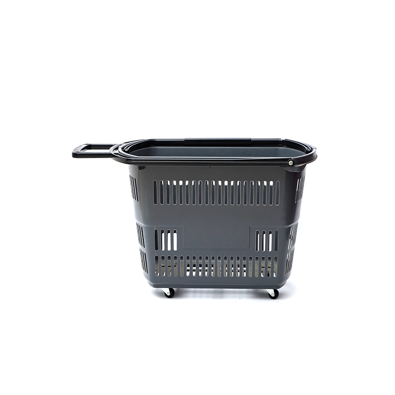 XC-B-8.Soporte de plástico para cesta de la compra + compras en el supermercado fáciles de usar, especificaciones fijas de color personalizado de plástico para compras