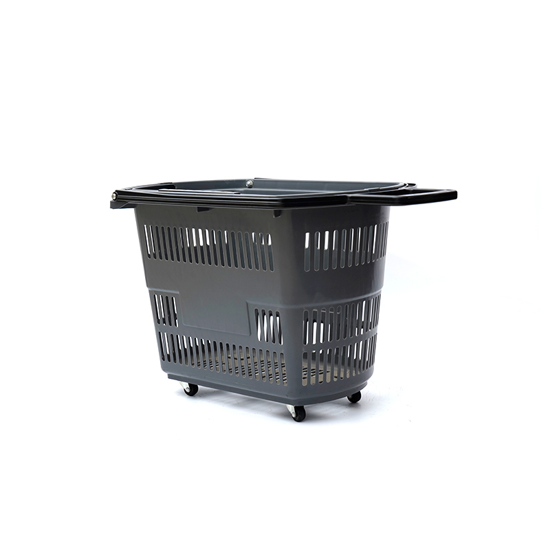 XC-B-8.Soporte de plástico para cesta de la compra + compras en el supermercado fáciles de usar, especificaciones fijas de color personalizado de plástico para compras