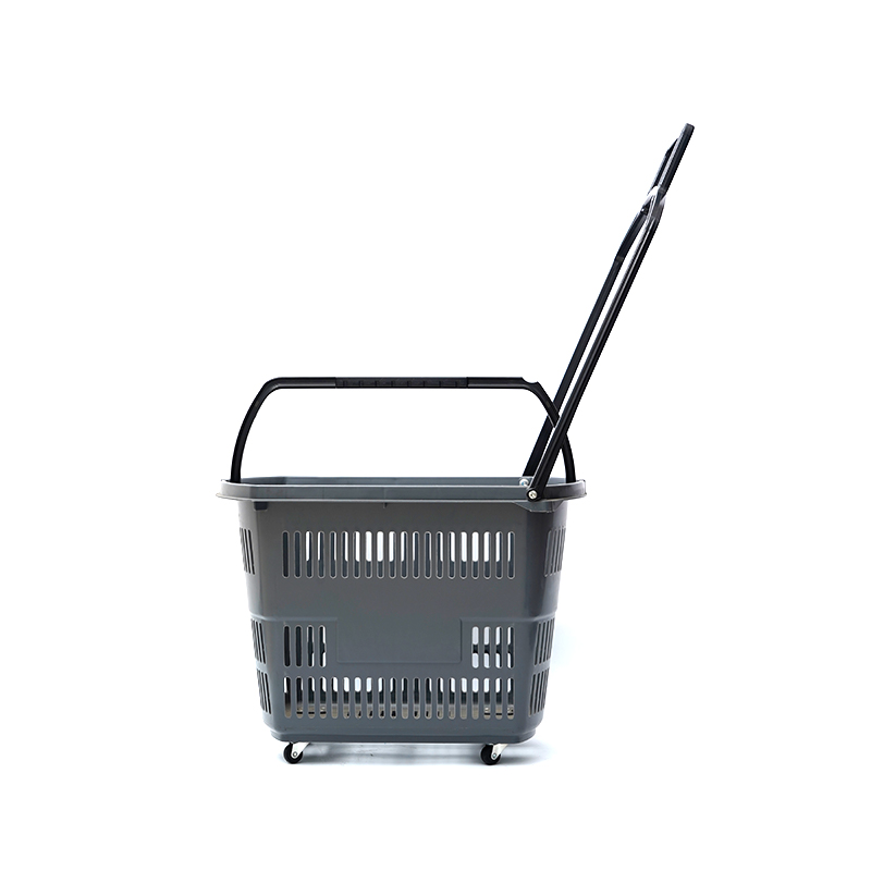 XC-B-8.Soporte de plástico para cesta de la compra + compras en el supermercado fáciles de usar, especificaciones fijas de color personalizado de plástico para compras