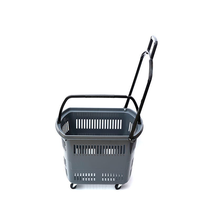 XC-B-9: soporte de plástico para cesta de la compra + compras en el supermercado fáciles de usar, especificaciones fijas de color personalizado de plástico para compras