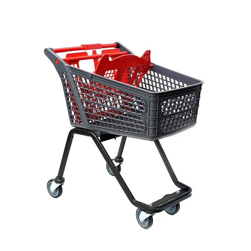 XC-PST-1. Carrito de compras de plástico + compras en el supermercado compras fáciles de usar especificaciones fijas de color personalizado de plástico