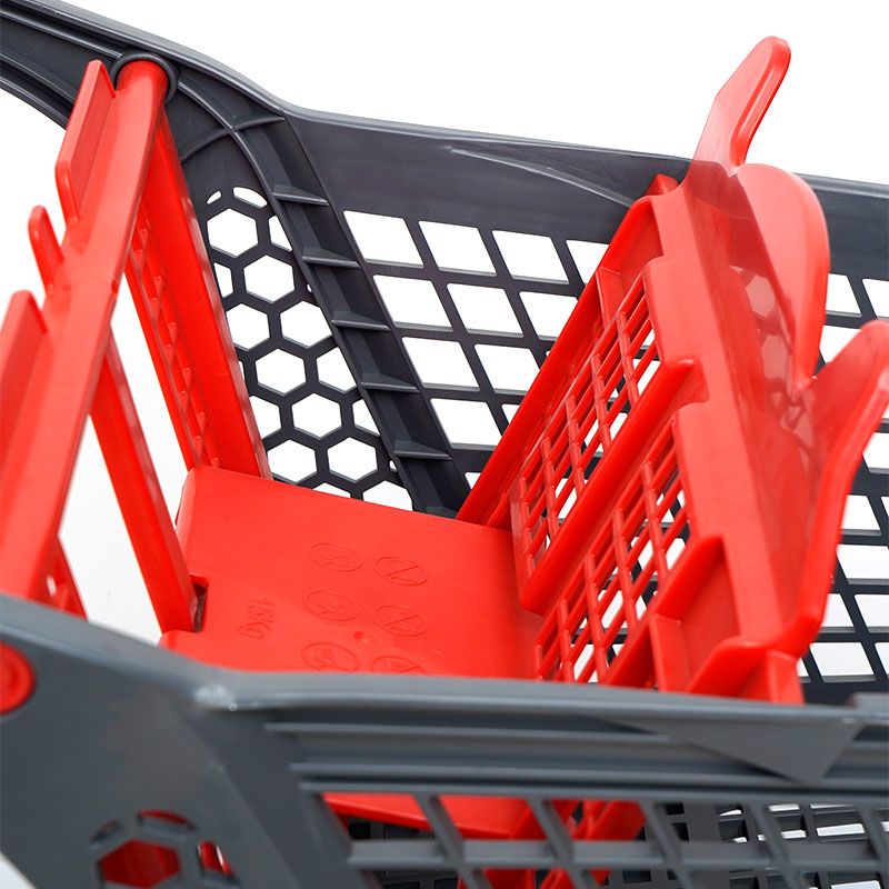 XC-PST-1. Carrito de compras de plástico + compras en el supermercado compras fáciles de usar especificaciones fijas de color personalizado de plástico